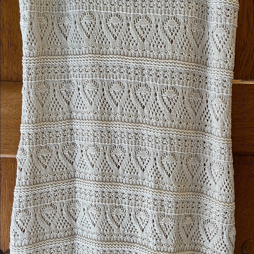 💥HP💥Womens LC Lauren Conrad Pointelle Tank Sweater Dress – Large – Cream Crochet - Picture 8 of 13